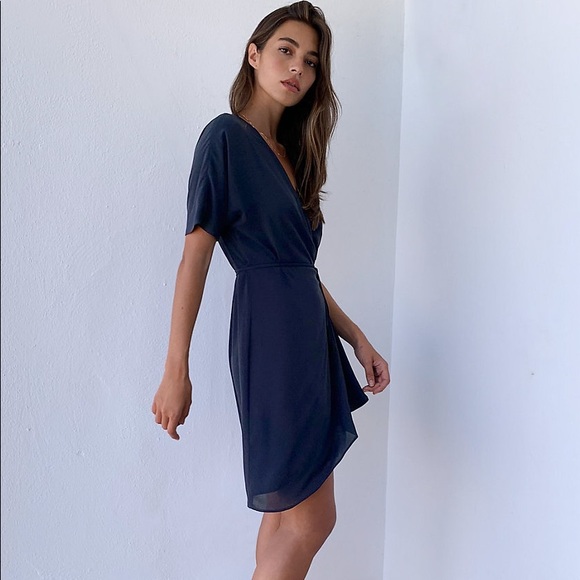Navy Blue Babaton Aritzia Wrap Dress 